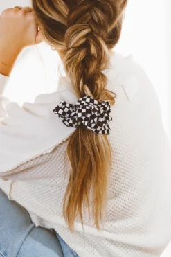 Andi Checkerboard Oversized Scrunchie