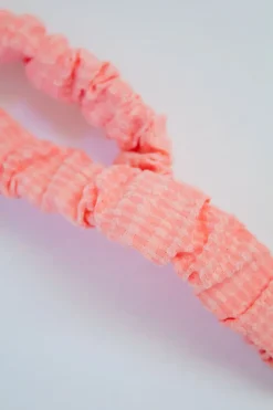 Andi Coral Gingham Lanyard