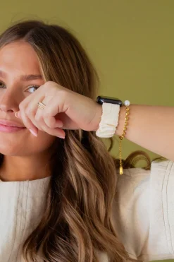 Andi Cream Ruffle Scrunchie Watch Band