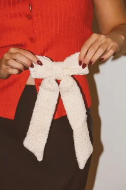 Andi Cream Tweed Bow