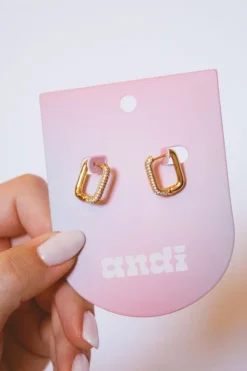 Andi Crystal Link Hoops - Hypoallergenic