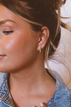 Andi Crystal Link Hoops - Hypoallergenic