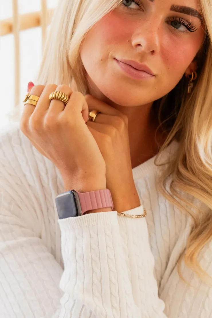 Andi Deep Rose Magnetic Loop Watch Band