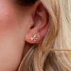 Andi Delicate Crystal Bow Studs - Hypoallergenic