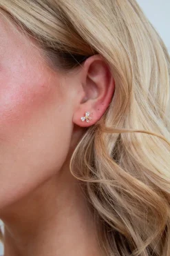 Andi Delicate Crystal Bow Studs - Hypoallergenic