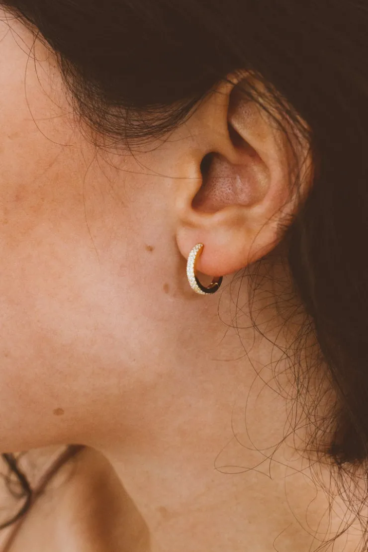 Andi Effortless Crystal Hoops - Hypoallergenic