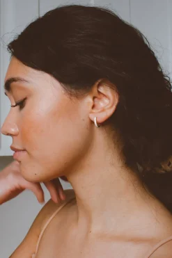 Andi Effortless Crystal Hoops - Hypoallergenic