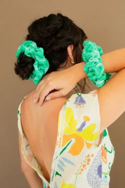 Andi Emerald Stripe Jumbo Scrunchie