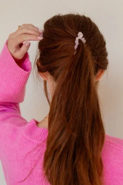 Andi Frosted Pink Flower Banana Clip
