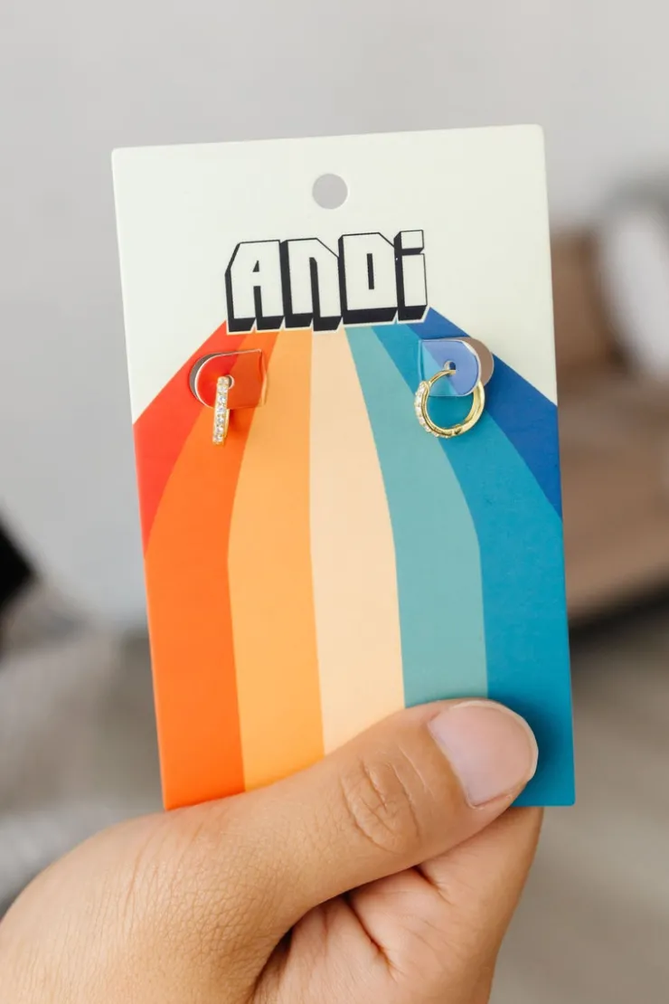 Andi Gold Crystal Hoops - Hypoallergenic
