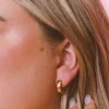 Andi Gold Hammered Hoops - Hypoallergenic
