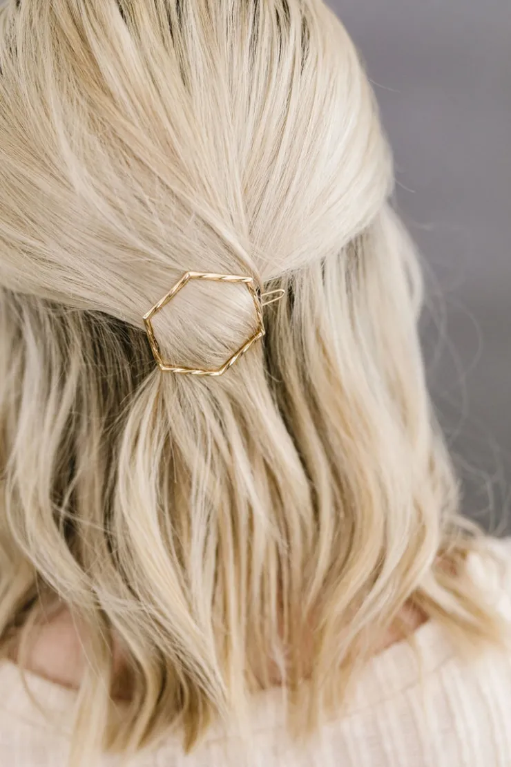 Andi Gold Hexagon Clip