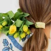 Andi Gold Ruffled Bar Ponytail Cuff
