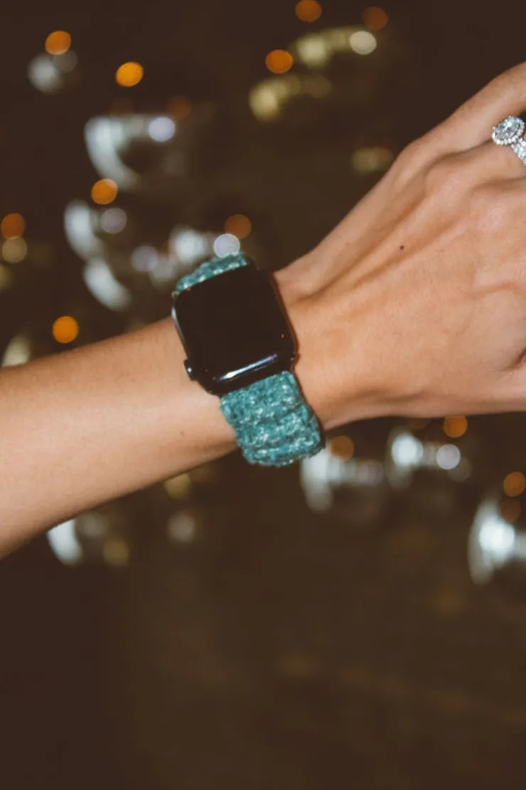 Andi Green Knit Scrunchie Apple Watchband