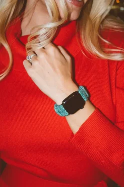 Andi Green Knit Scrunchie Apple Watchband