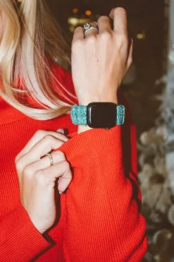 Andi Green Knit Scrunchie Apple Watchband