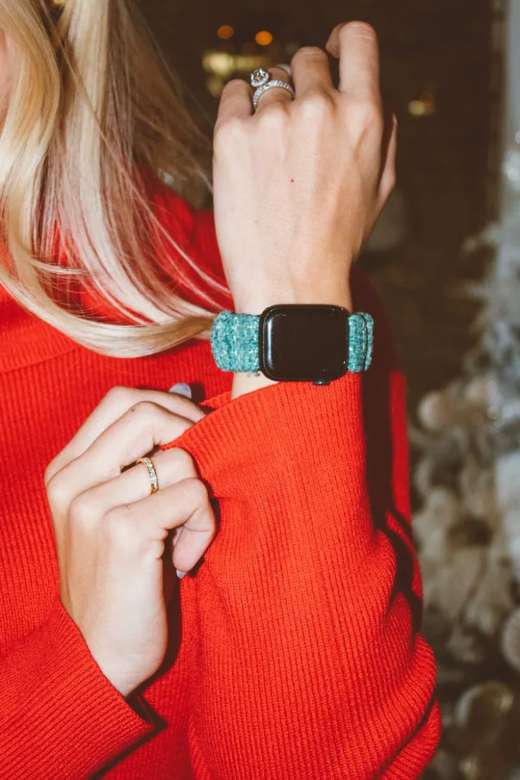Andi Green Knit Scrunchie Apple Watchband