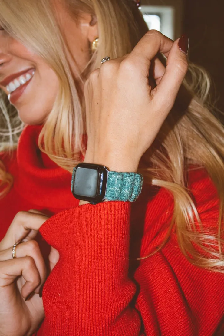 Andi Green Knit Scrunchie Apple Watchband