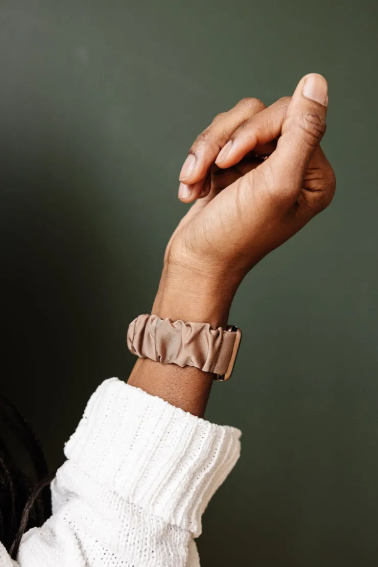 Andi Hazelnut Luxe Scrunchie Band Compatible with Apple Watch