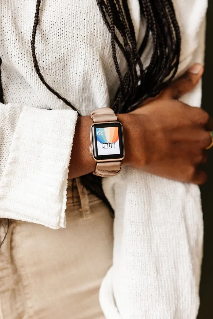 Andi Hazelnut Luxe Scrunchie Band Compatible with Apple Watch