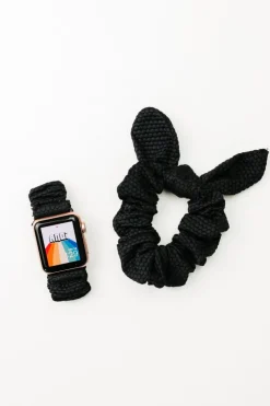 Andi Hexagon Athletic Scrunchie in Black