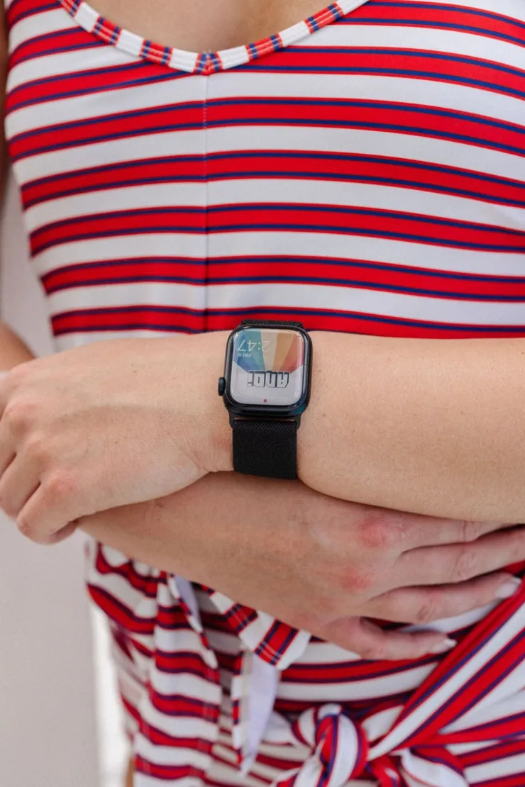 Andi Jet Black Adjustable Elastic Watch Band