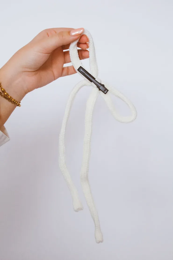 Andi Knit Long Bow Clip