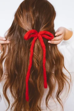 Andi Knit Long Bow Clip