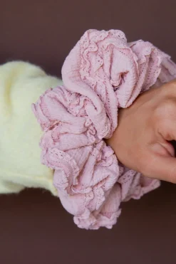 Andi Light Pink Ruffle Jumbo Scrunchie