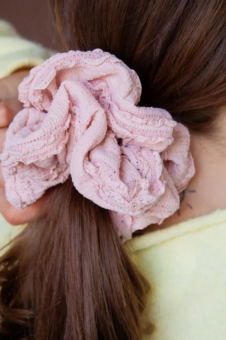 Andi Light Pink Ruffle Jumbo Scrunchie