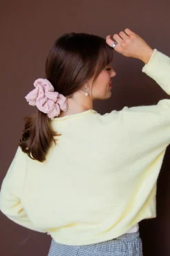 Andi Light Pink Ruffle Jumbo Scrunchie