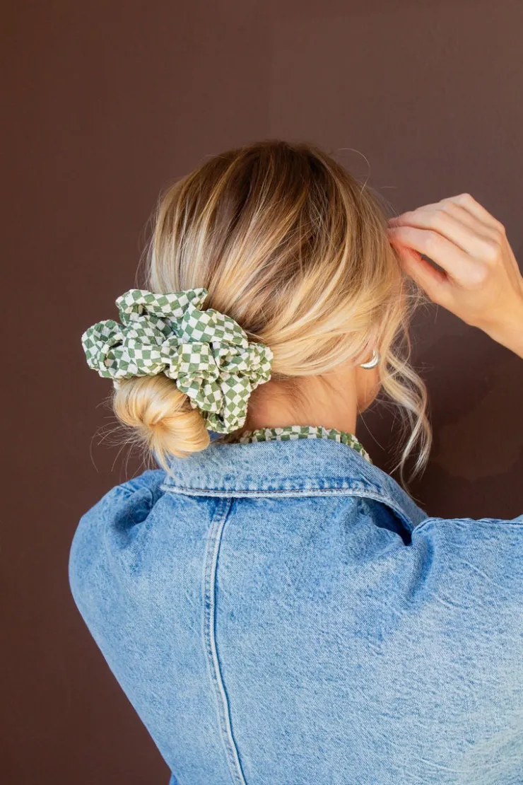 Andi Lindsey Checked Jumbo Scrunchie