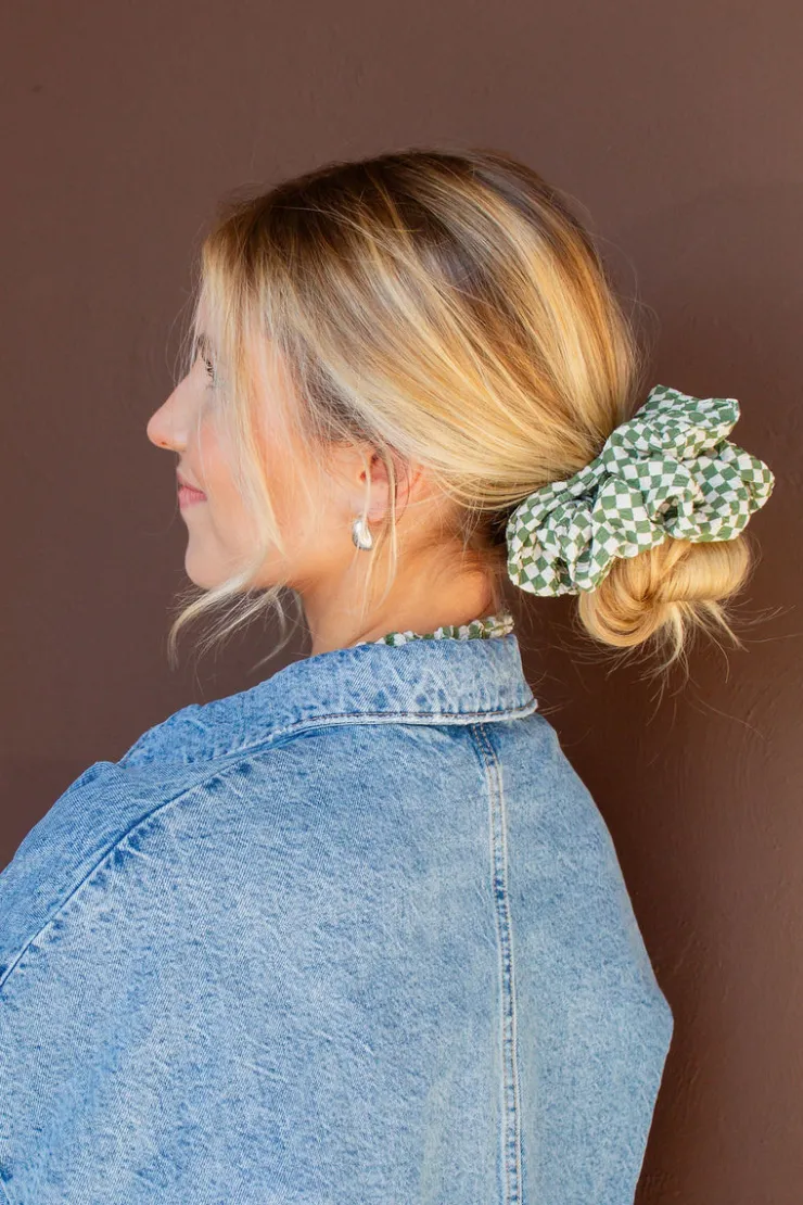 Andi Lindsey Checked Jumbo Scrunchie