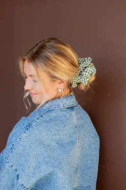 Andi Lindsey Checked Jumbo Scrunchie