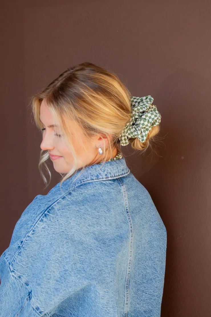 Andi Lindsey Checked Jumbo Scrunchie
