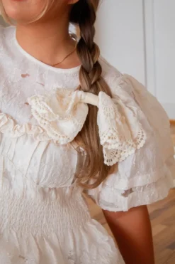 Andi Linen Winged Bow Barrette