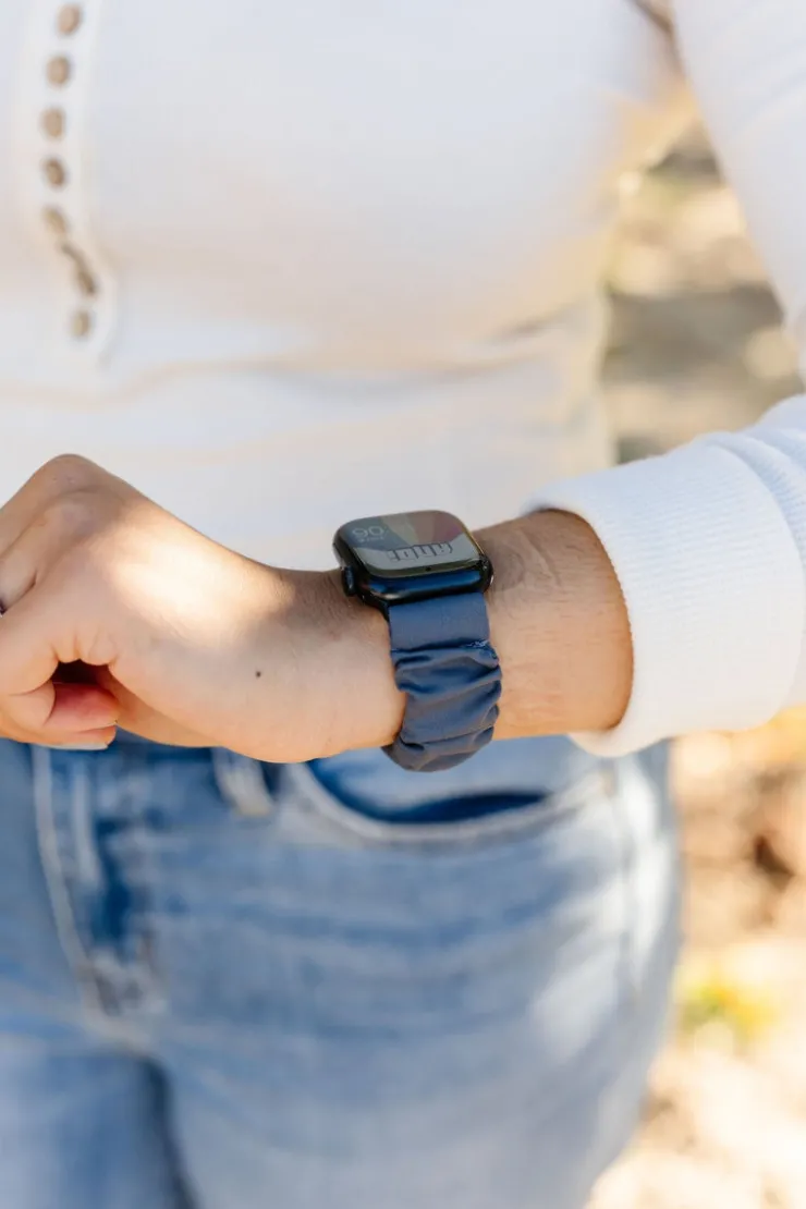 Andi Marine Blue Athletic Scrunchie Band Compatible with Apple Watch