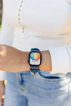 Andi Marine Blue Athletic Scrunchie Band Compatible with Apple Watch