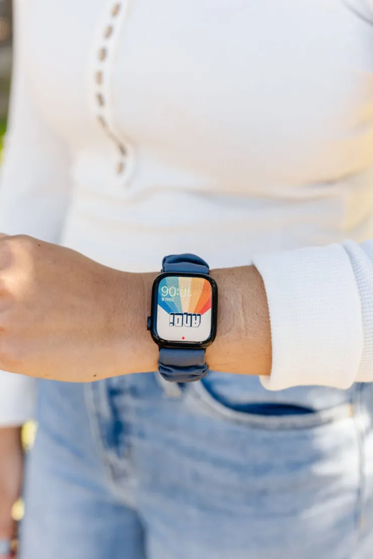 Andi Marine Blue Athletic Scrunchie Band Compatible with Apple Watch