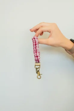 Andi Maroon Checked Keychain