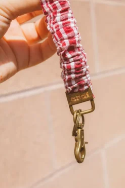 Andi Maroon Checked Keychain
