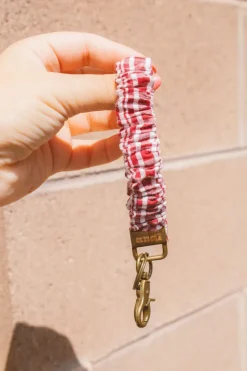 Andi Maroon Checked Keychain