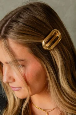 Andi Metal Oval Barrette