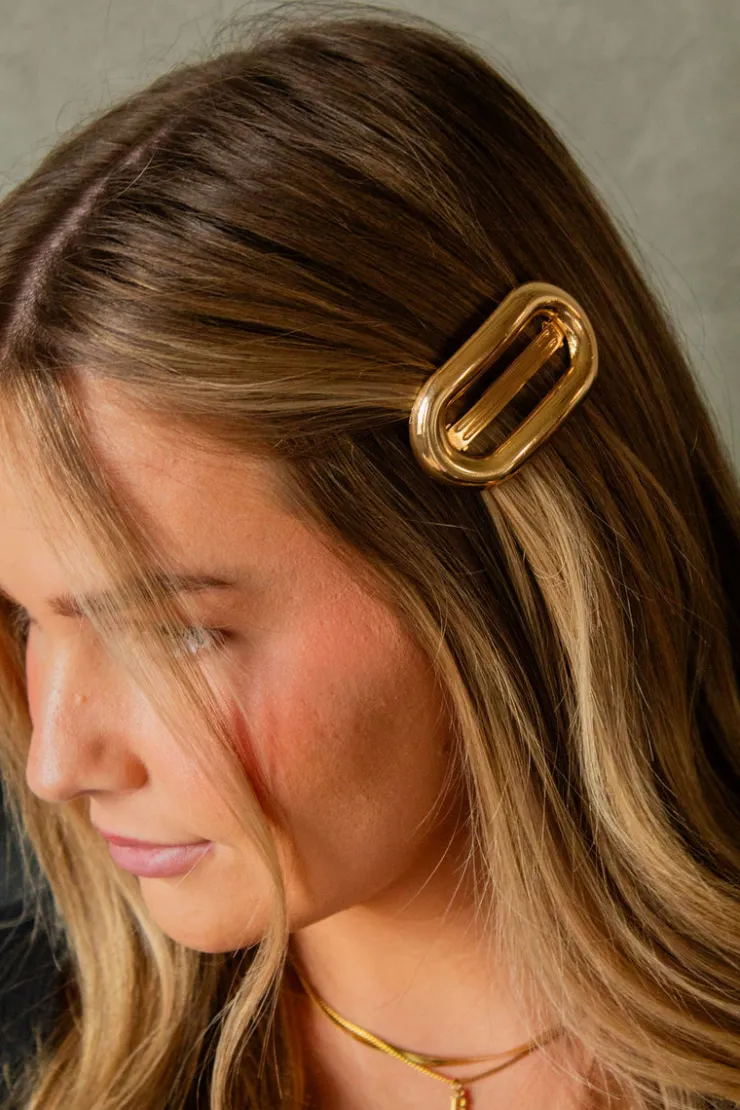 Andi Metal Oval Barrette