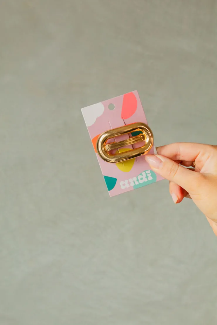 Andi Metal Oval Barrette