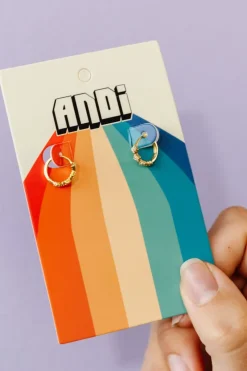 Andi Mini Diamond Hoop Earrings - Hypoallergenic