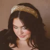 Andi Mocha Velvet Braided Hard Headband