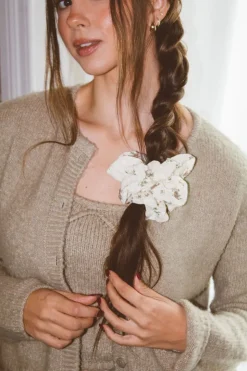 Andi Neutral Floral Jumbo Scrunchie