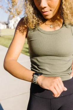 Andi Olive Hexagon Athletic Scrunchie Band Compatible with Apple Watch