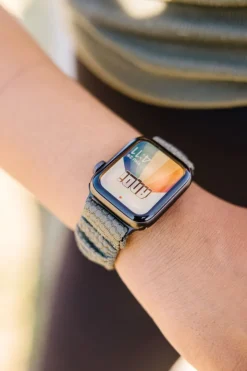 Andi Olive Hexagon Athletic Scrunchie Band Compatible with Apple Watch